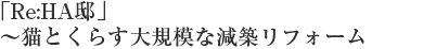 「Re:HA邸」〜猫とくらす大規模な減築リフォーム